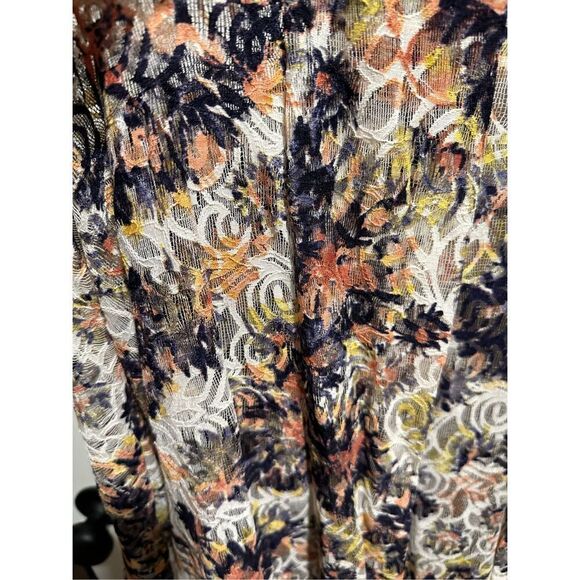 Lace boho romantic flowy duster cardigan kimono S/M oversized - Picture 6 of 8